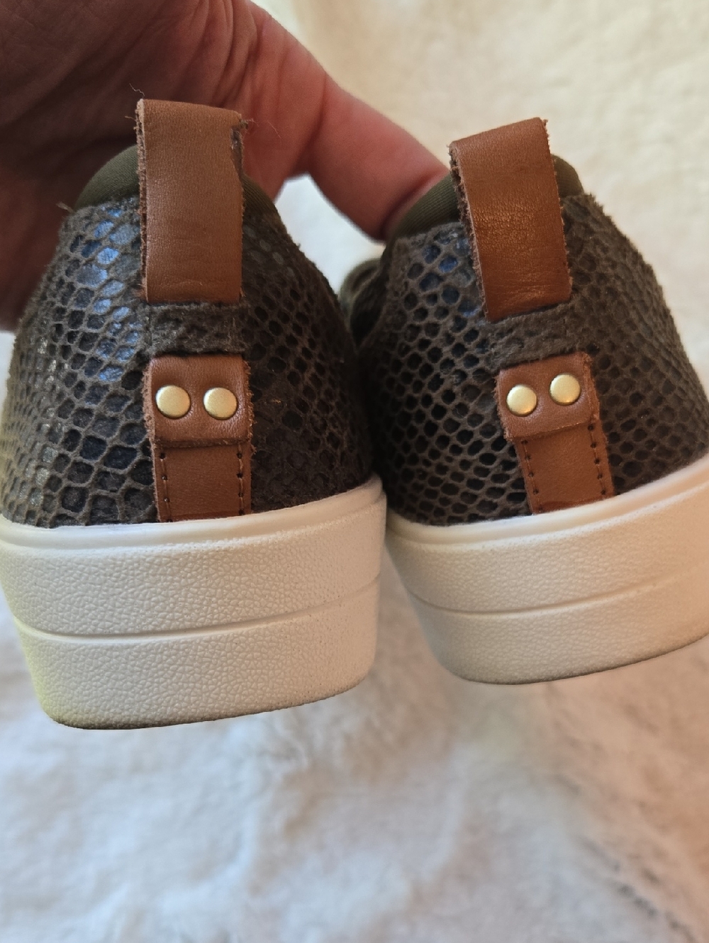 Ryka Olive-Tone Slip-On Sneakers with Front Zip - Picture 5 of 9